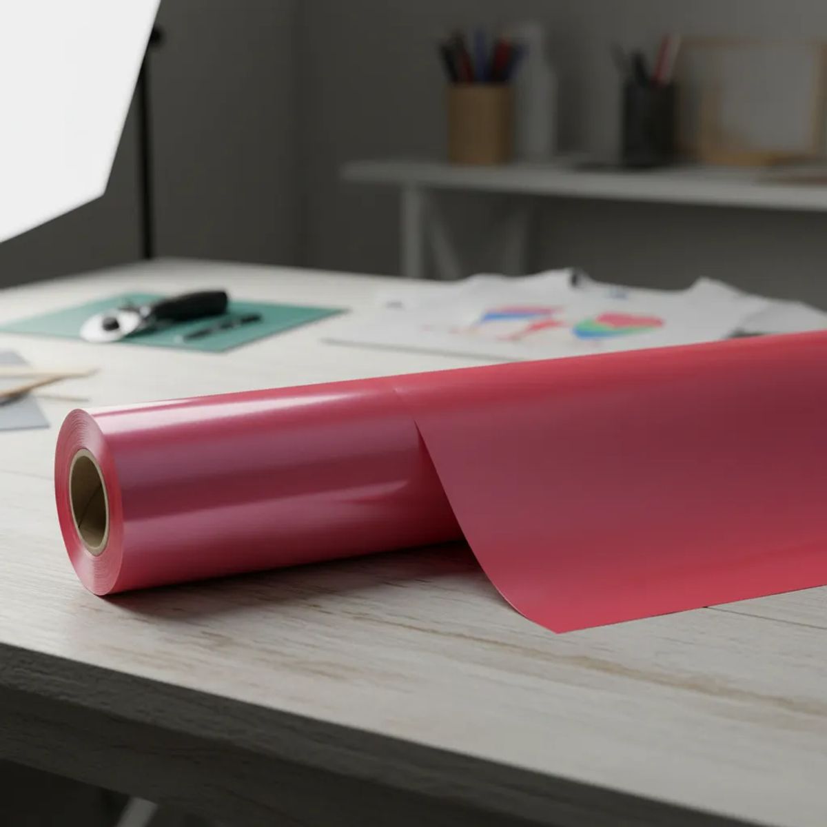NEON - Vinilos Textil Pu Termotransferible Rosa 50 Cm X Mts