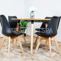 CORI CORI - Comedor Mesa Aura Wood 100cms + 4 Sillas Tulip