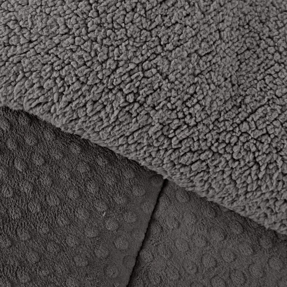 MASHINI - CUBRECAMA PLUMON CORAL 3D CON SHERPA GRIS MASHINI 2 PLAZAS