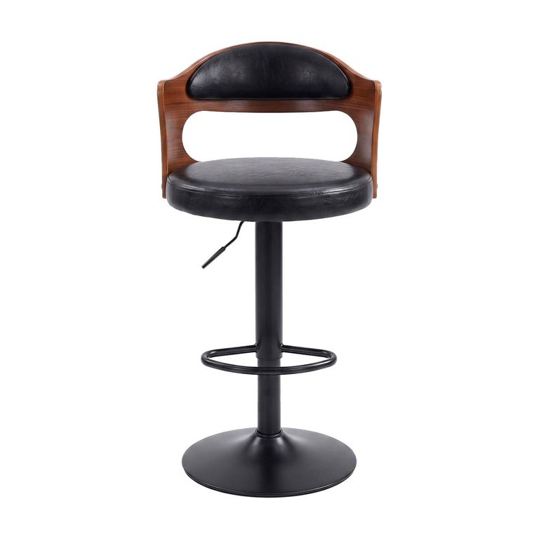 Silla Bar Taburete Piso Cocina Giratorio Ajustable Madera Moderno Negro