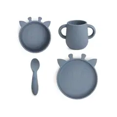NUUROO - Set de Comida de Silicona Jirafa Lykke - Mar de Bering -