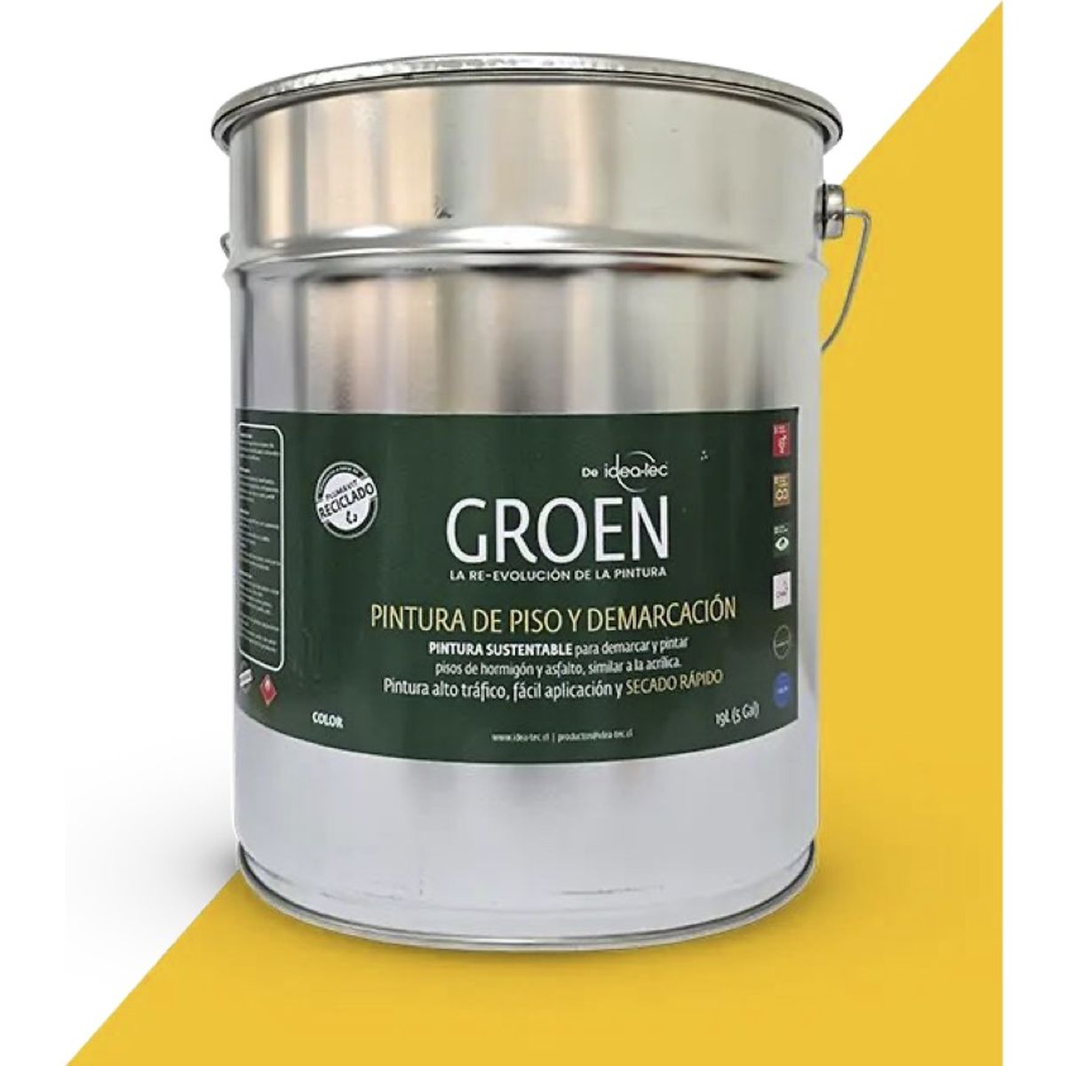 IDEA TEC - Pintura pisos alto tráfico Groen 19L amarillo