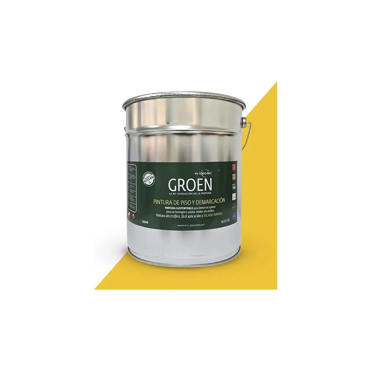 IDEA TEC - Pintura pisos alto tráfico Groen 19L amarillo