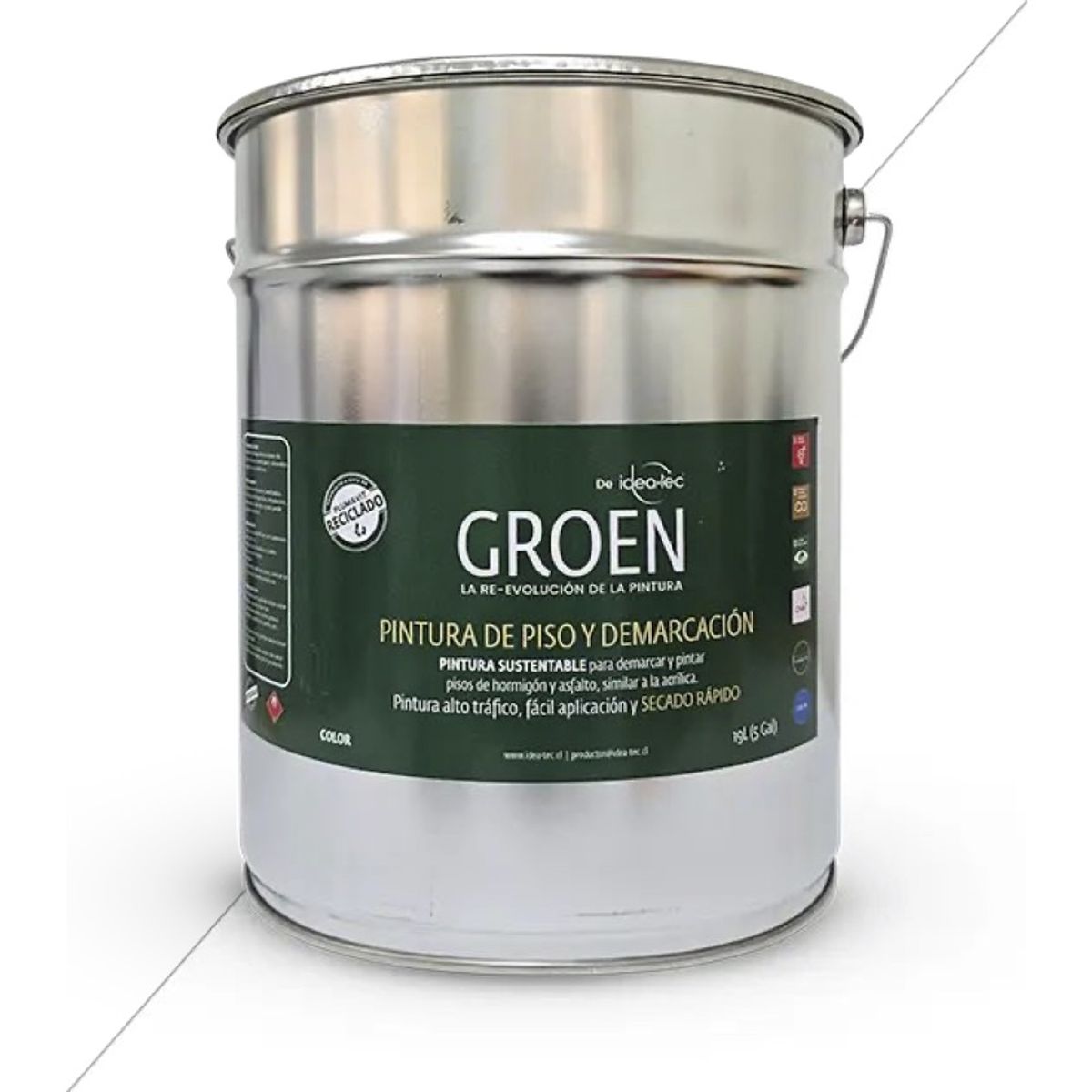 Pintura pisos alto tráfico Groen 19L blanco, marca IDEA TEC - Foto Principal