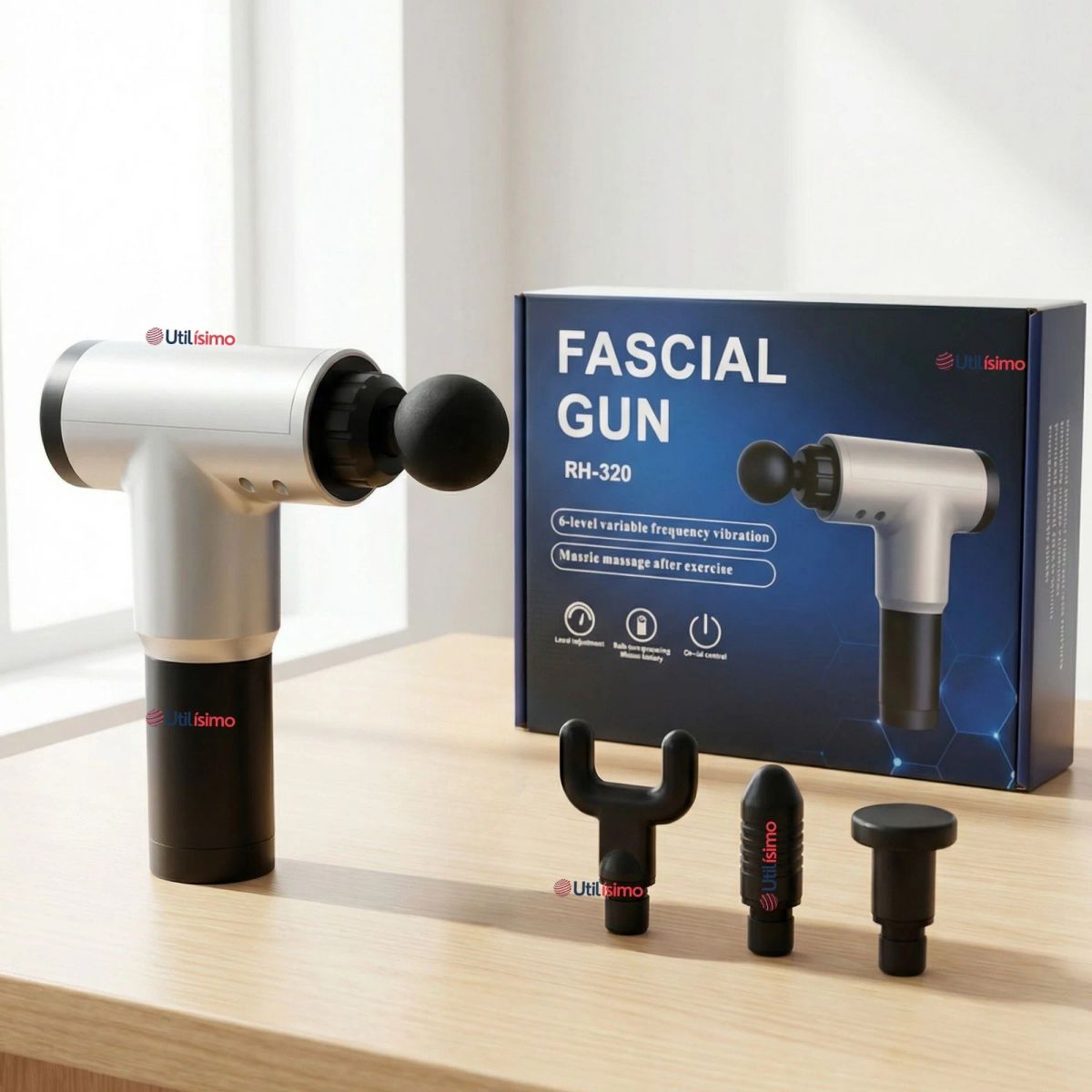 LINE - Masajeador Muscular Kinesgun Pistola Maquina Para Masajes Gris