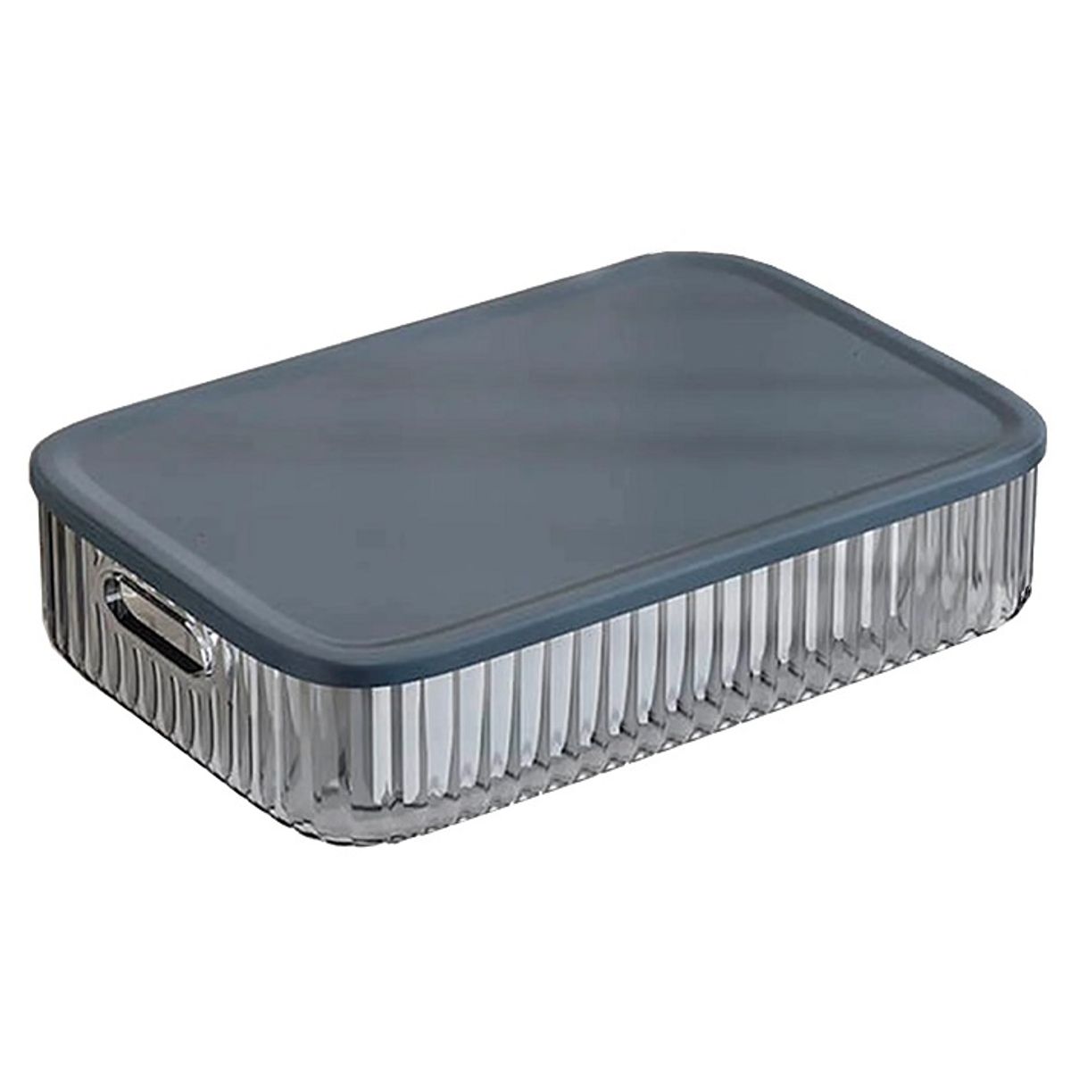 GENERICO - Caja organizadora plástica con tapa color gris 35 cmx 23.5 cmx 8 cm