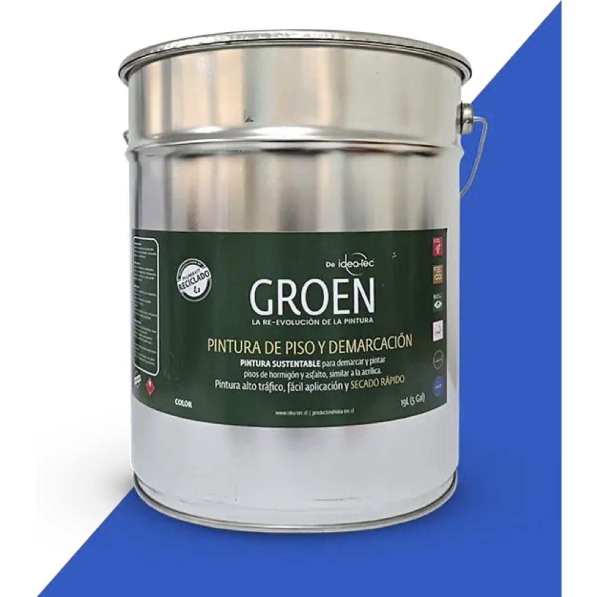 IDEA TEC - Pintura pisos alto tráfico Groen 19L azul