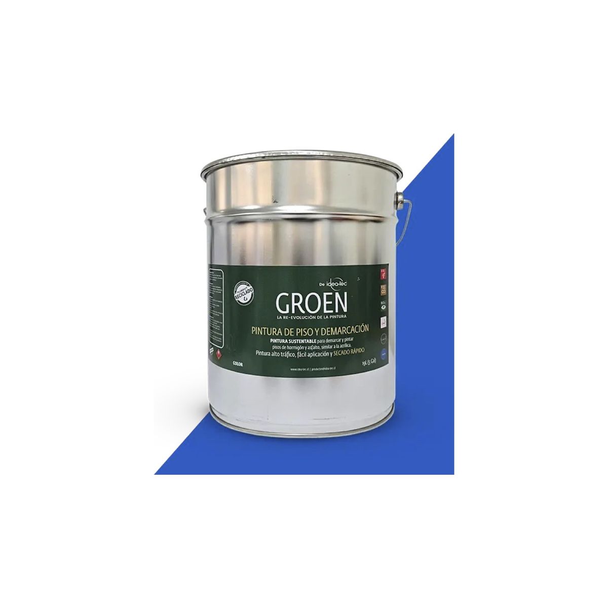 IDEA TEC - Pintura pisos alto tráfico Groen 19L azul