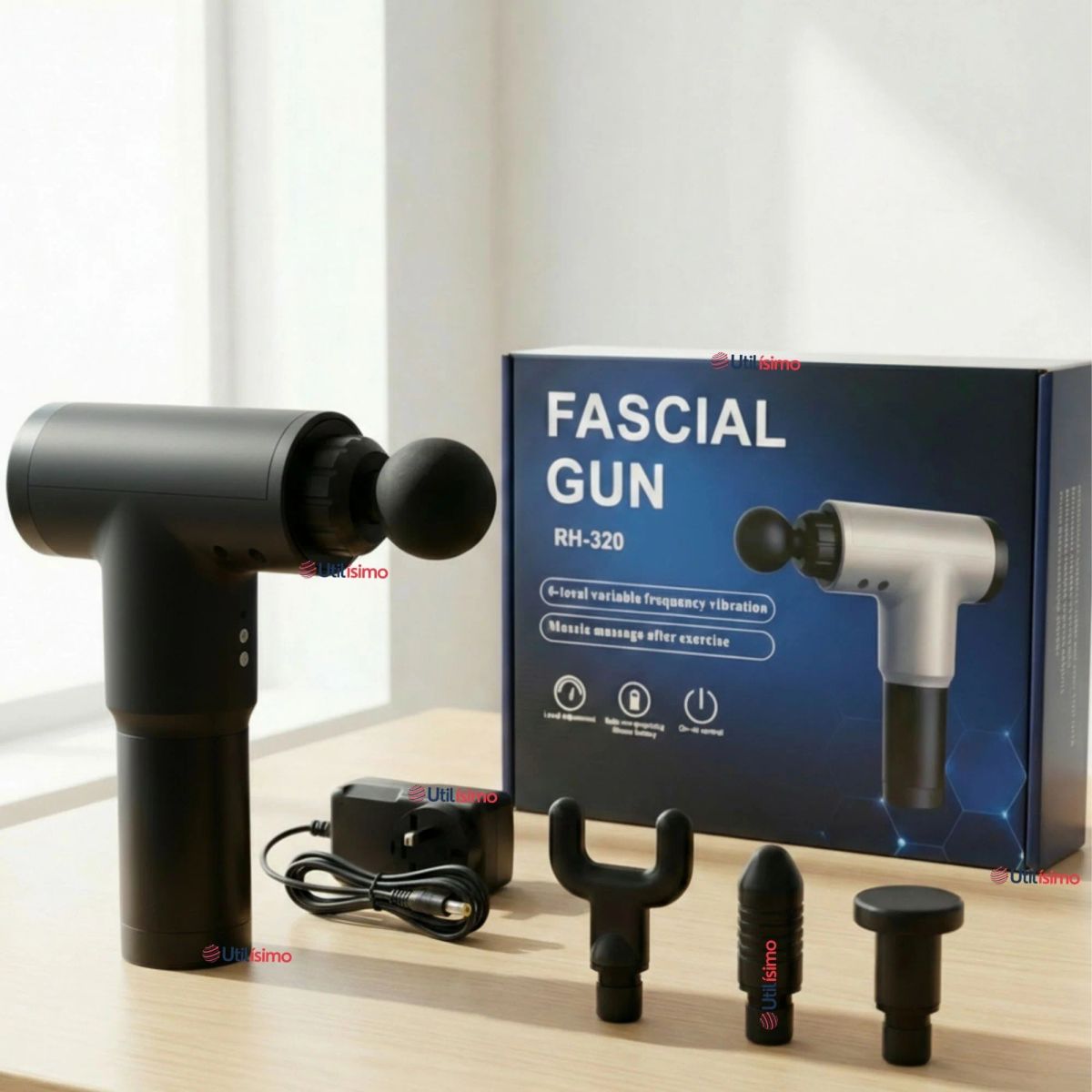 LINE - Masajeador Muscular Kinesgun Pistola Maquina Para Masajes Negro