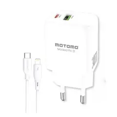MOTOMO - CARGADOR CARGA RAPIDA GAN PD-30WQC3.0 5.0V-3.0A USB-C A LIGHTNING FCCAPA062
