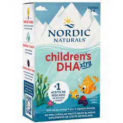 NORDIC NATURALS - Omega 3 DHA Xtra EPA para niños Funcion cognitiva e inmunologica 3 a 6 años 90 mini geles