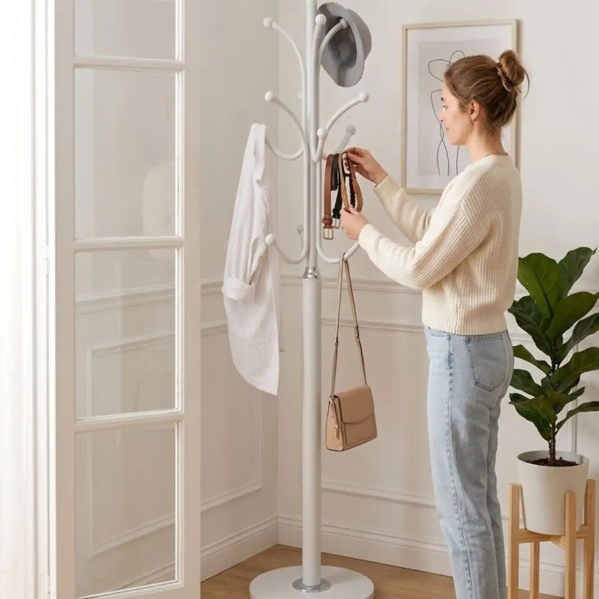 GENERICO - Perchero De Pie Con Base Reforzada de ceramica alta resistencia 178cm