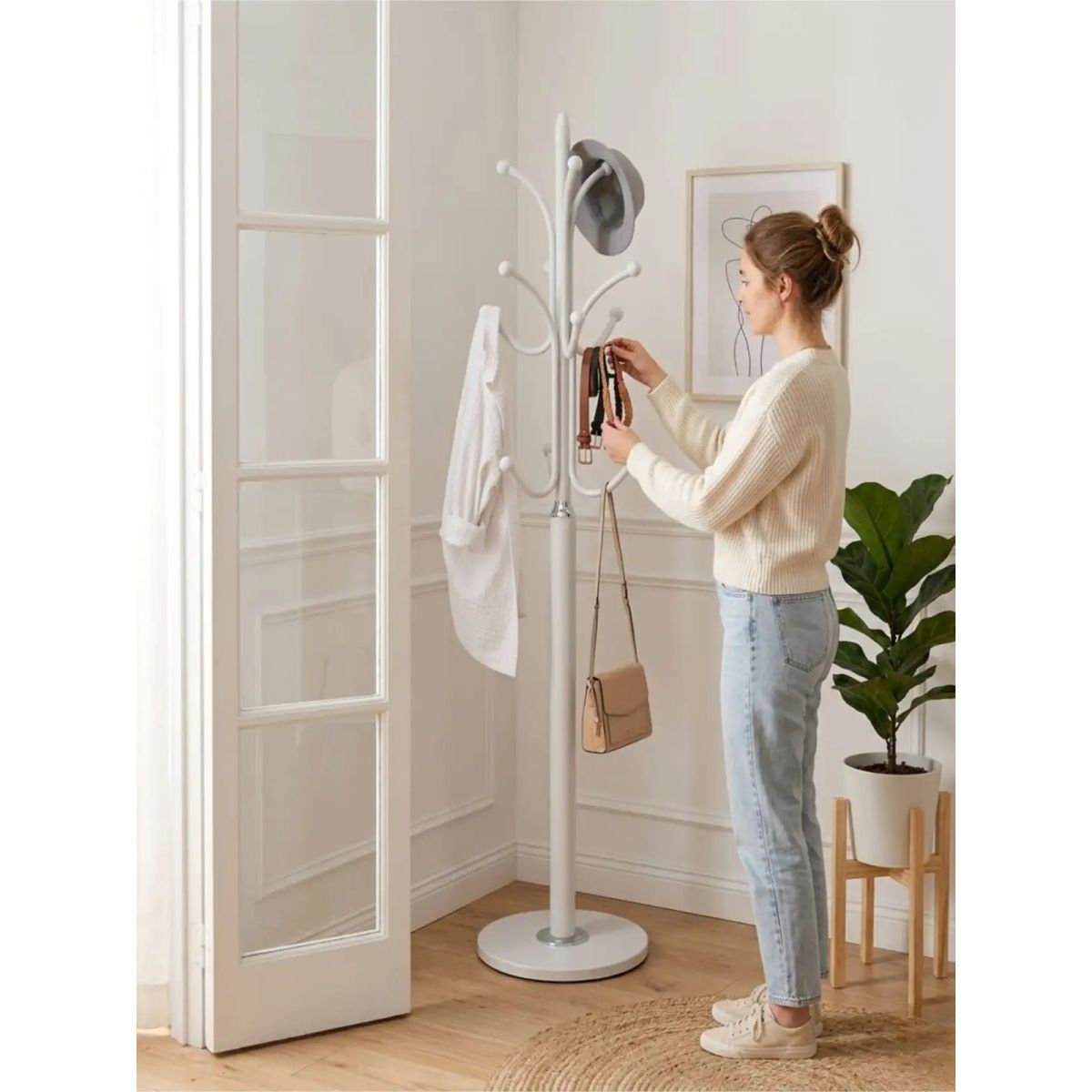 GENERICO - Perchero De Pie Con Base Reforzada de ceramica alta resistencia 178cm