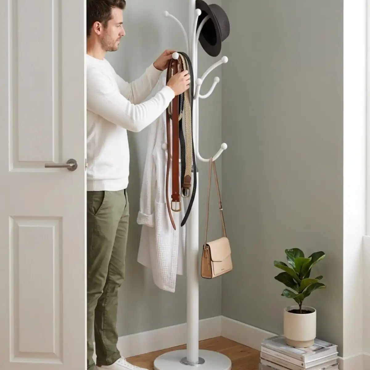 GENERICO - Perchero De Pie Con Base Reforzada de ceramica alta resistencia 178cm