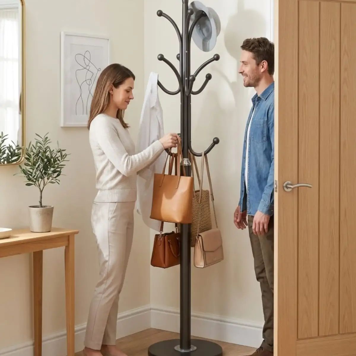 GENERICO - Perchero De Pie Con Base Reforzada de ceramica alta resistencia 178cm