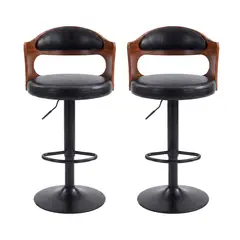 GLOBAL LATIN GROUP - Pack 2 Silla Bar Taburete Piso Cocina Giratorio Ajustable Madera Moderno