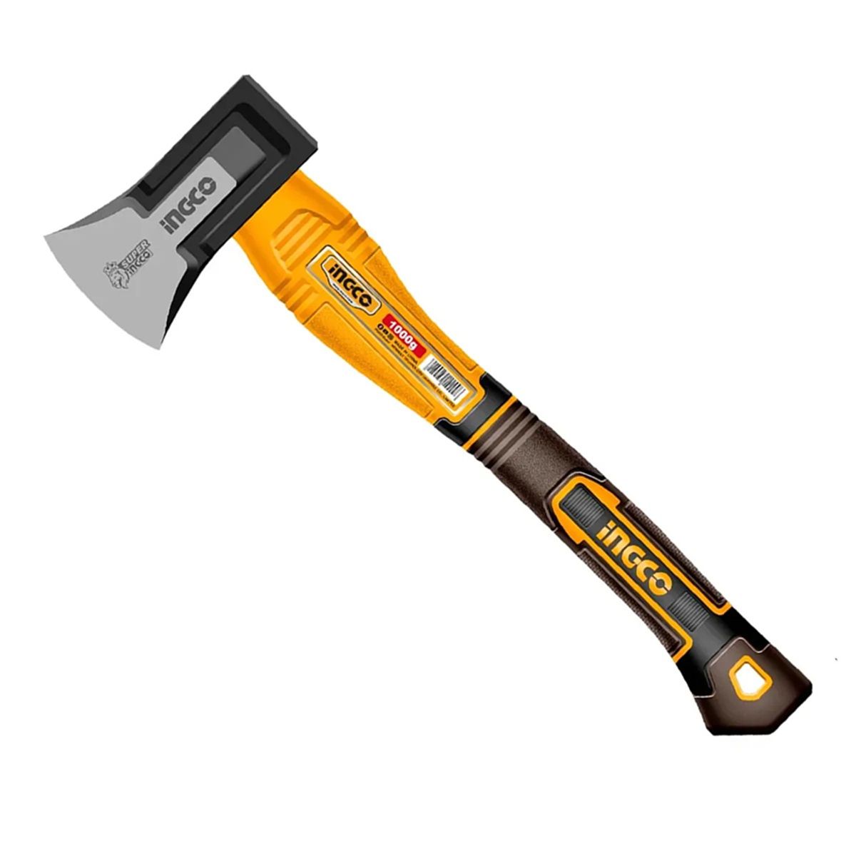 INGCO - Hacha De Mano Mango Fibra De Vidrio 1000 Gr 43 Cm Ingco