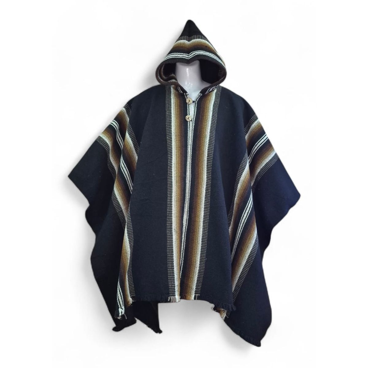 MORLAN - Poncho Ecuatoriano de Lana de Oveja Repelente al agua 100% Lana