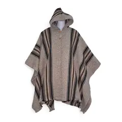 MORLAN - Poncho Ecuatoriano de Lana de Oveja Repelente al agua 100% Lana
