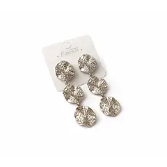 GENERICO - Aros Colgantes Texturizados Aretes Largos Elegantes Mujer