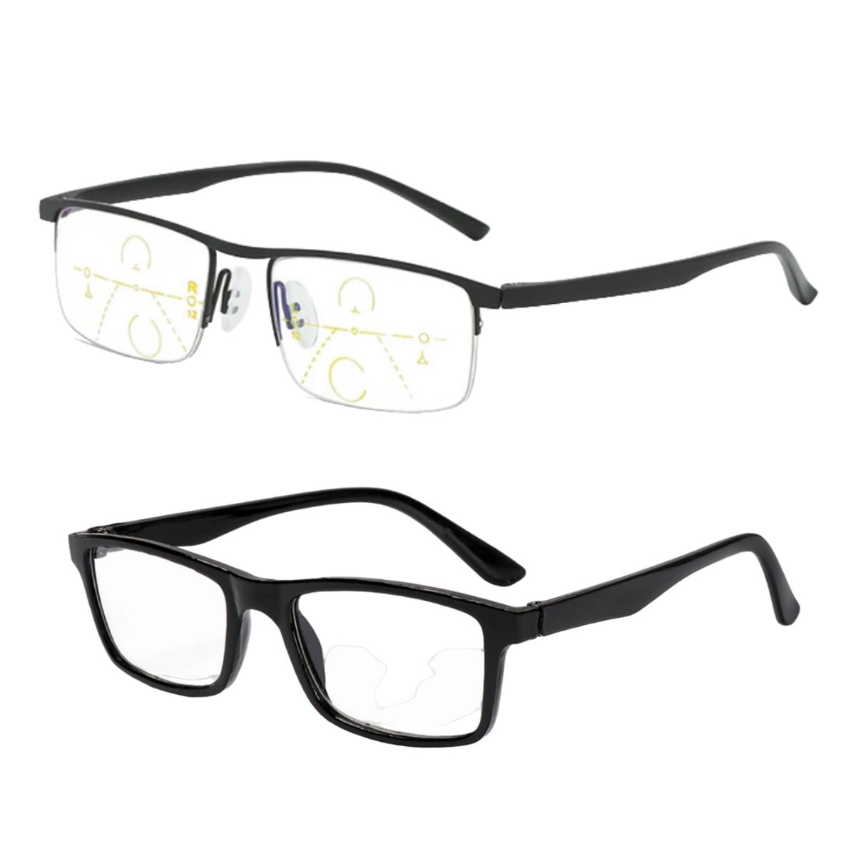 JM - Set Lentes Presbicia + Multifocal Progresivo De Lectura Anteojos Ópticos Graduados