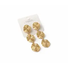 GENERICO - Aros Colgantes Texturizados Aretes Largos Elegantes Mujer