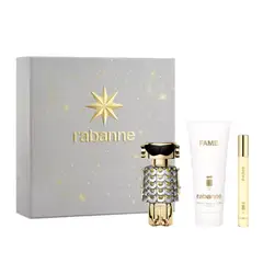 RABANNE - Paco Fame Set de Regalo 3 Piezas Unisex 50 ml EDP + 10 ml EDP + 100 ml Loción