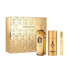 RABANNE - Paco 1 Million Golden Oud Set de Regalo 3 Piezas para Hombre 100 ml Perfume + 150 ml Desodorante + 10 ml Travel