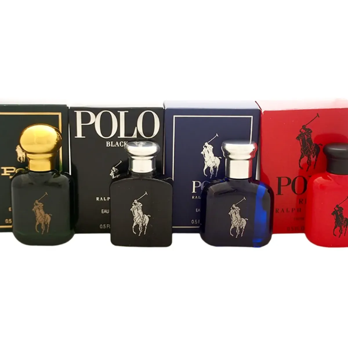 RALPH LAUREN - Ralph Lauren Polo Set de Regalo 4 Piezas para Hombre Green + Blue + Red + Black 15 ml EDT cada uno