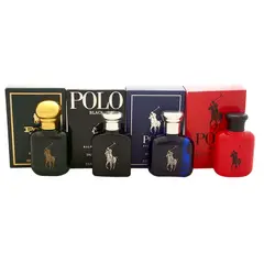 RALPH LAUREN - Polo Set de Regalo 4 Piezas para Hombre Green + Blue + Red + Black 15 ml EDT cada uno