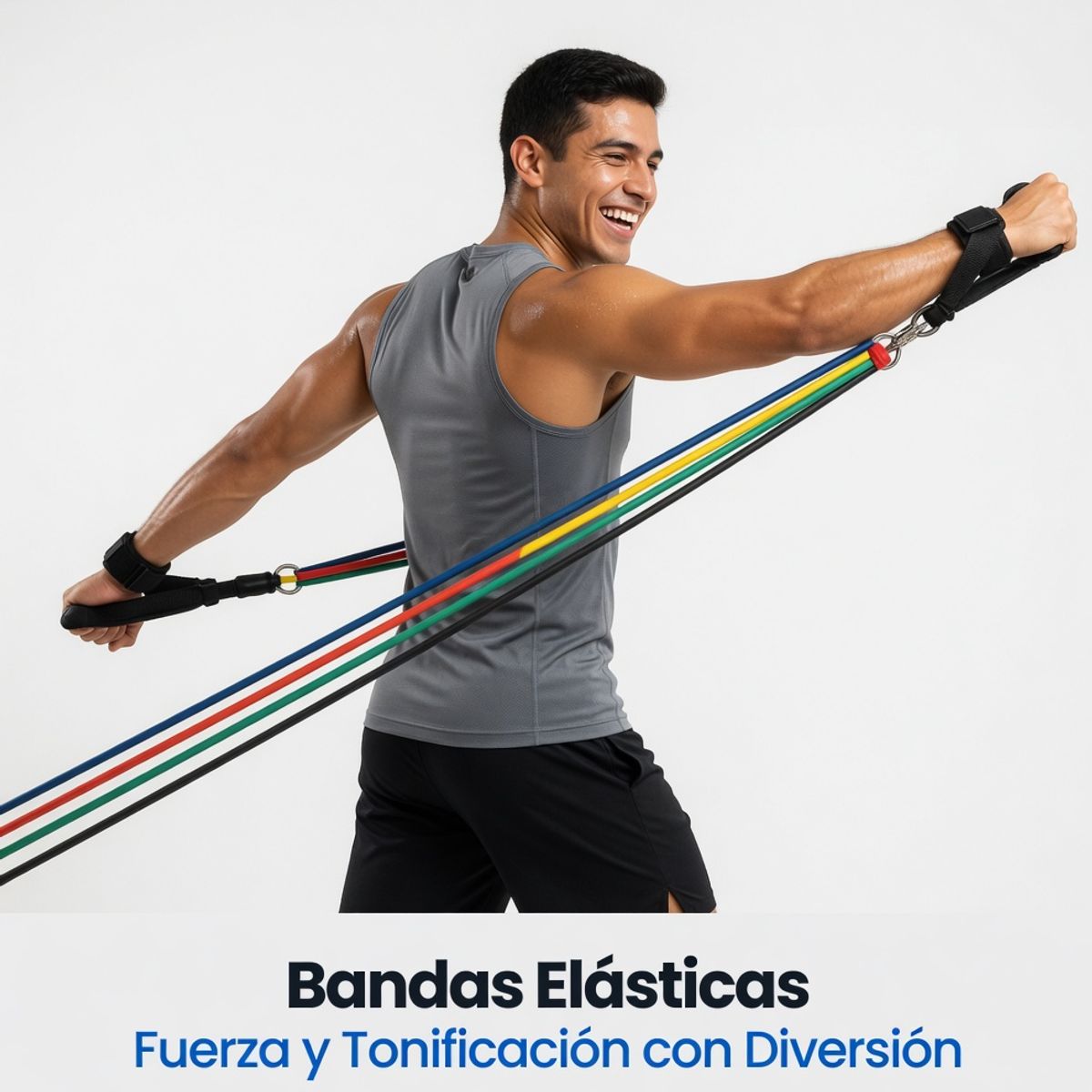 MOVI - Bandas Elásticas de Ejercicio 5 Niveles de Resistencia con Asas y Bolsa Entrenamiento en Casa