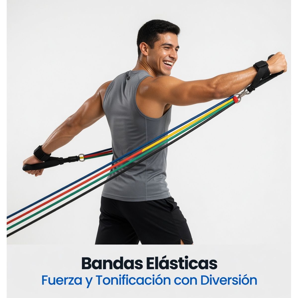 MOVI - Bandas Elásticas de Ejercicio 5 Niveles de Resistencia con Asas y Bolsa Entrenamiento en Casa