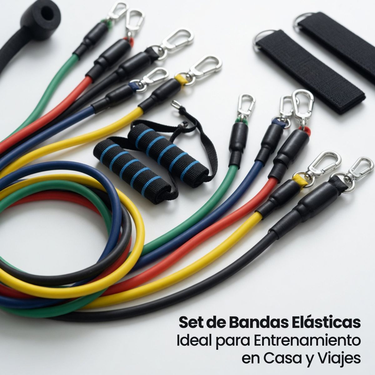 MOVI - Bandas Elásticas de Ejercicio 5 Niveles de Resistencia con Asas y Bolsa Entrenamiento en Casa