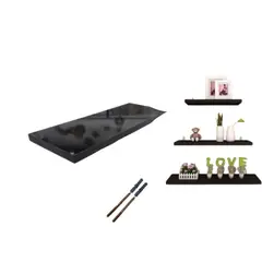 GENERICO - Repisa Flotante de Madera Negra - 40 x 15 cm - Estante Moderno de Alta Resistencia 1pcs