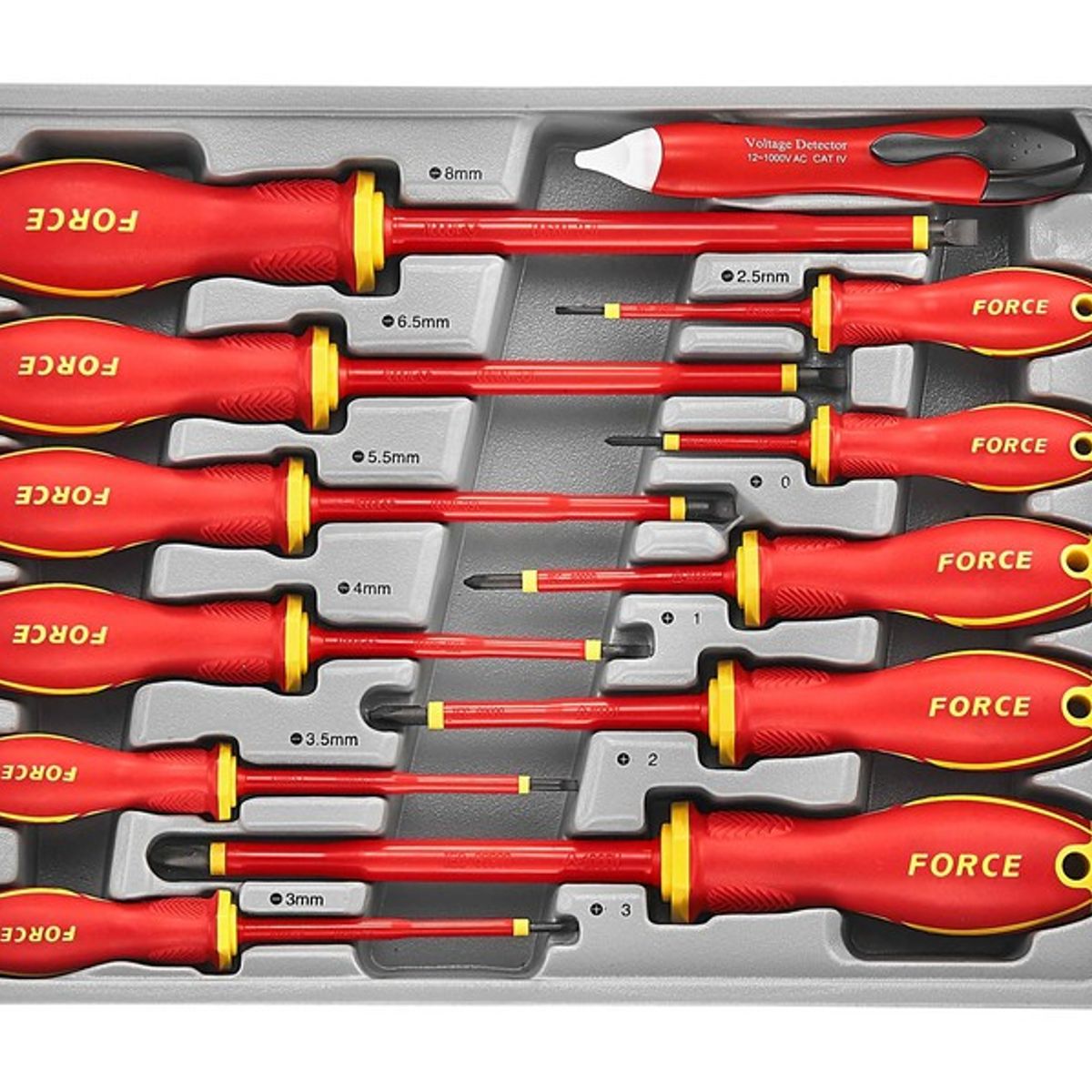 FORCE - Juego de destornilladores aislados FORCE dieléctricos 1000V 7 piezas profesional
