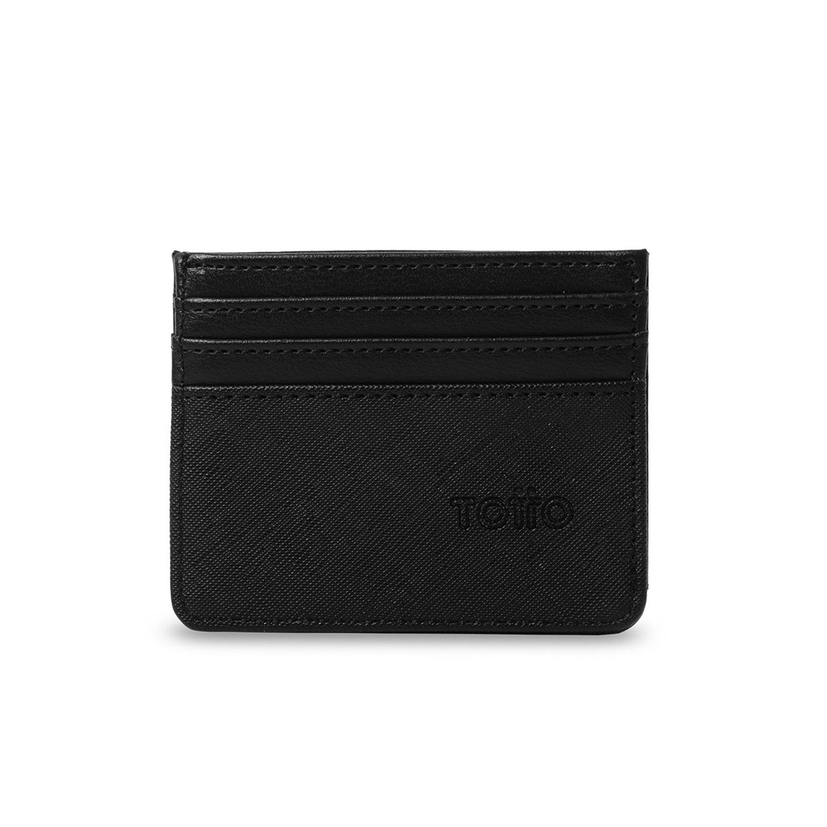 TOTTO - Portadocumentos Saffiano 2 con RFID Blocker Negro