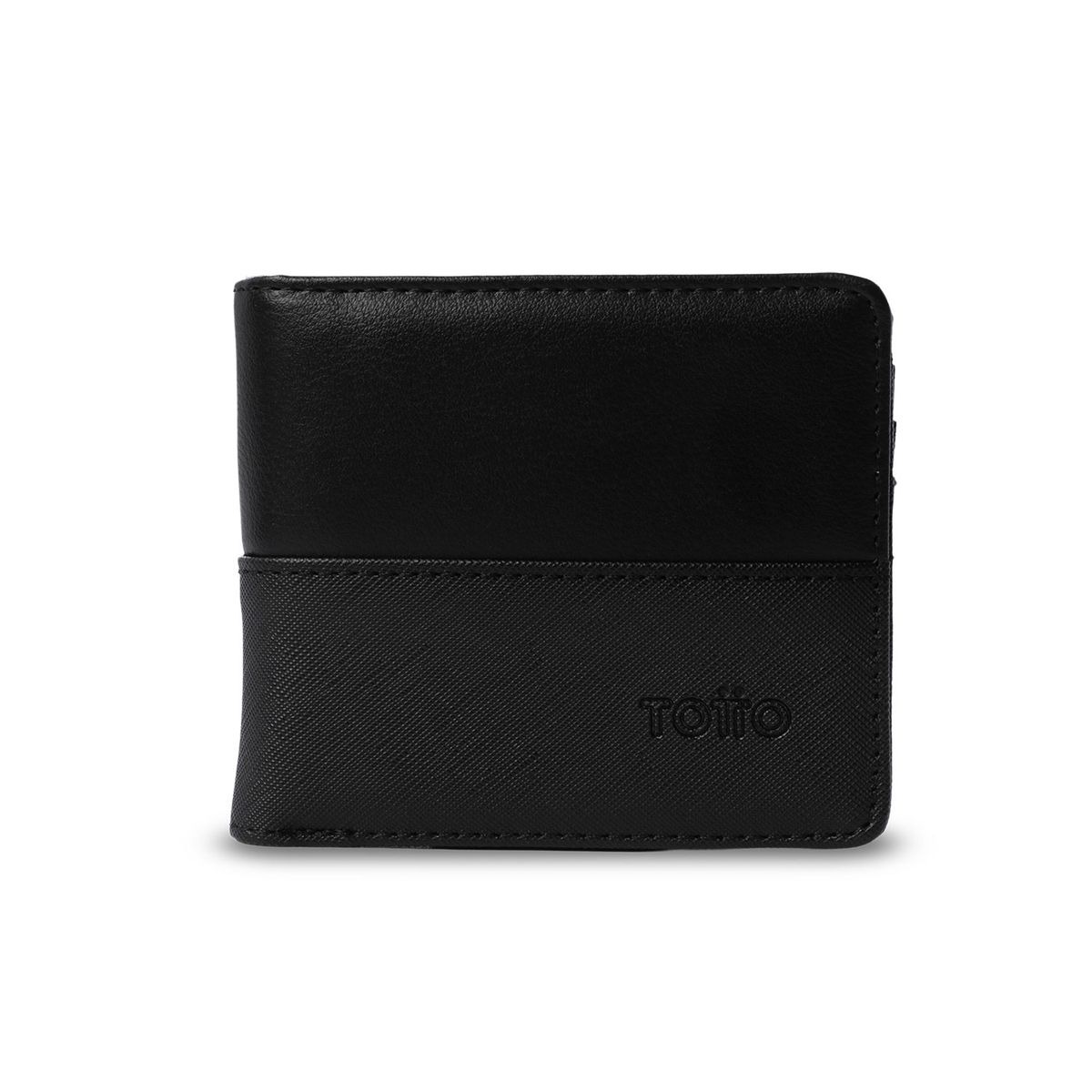 TOTTO - Billetera Hombre Saffiano con RFID Blocker Negra