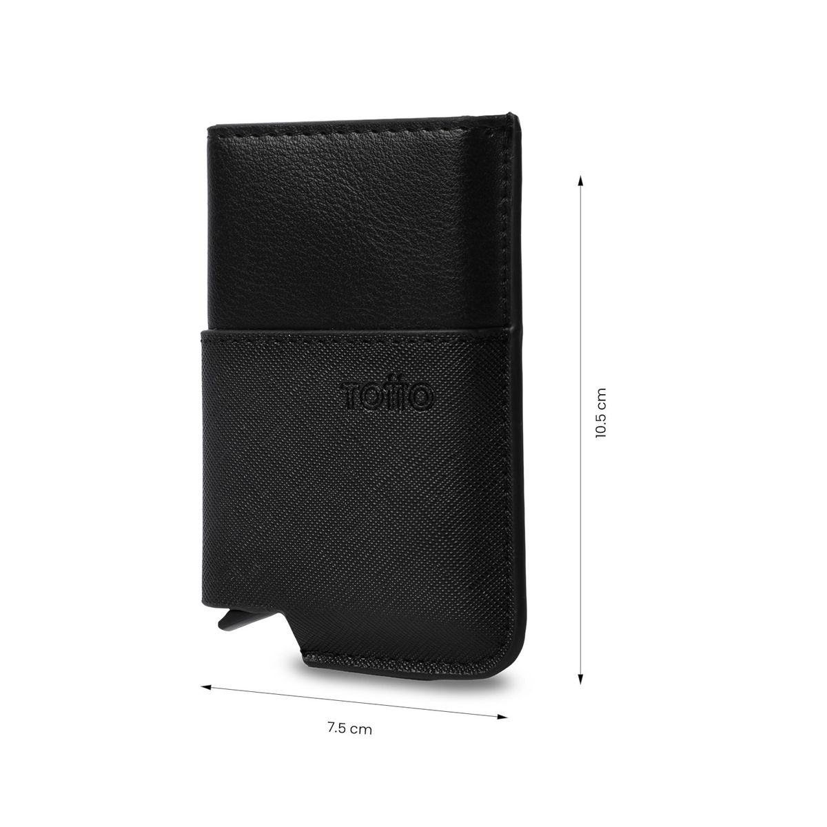 TOTTO - Portadocumentos Inteligente Saffiano con RFID Blocker Negro