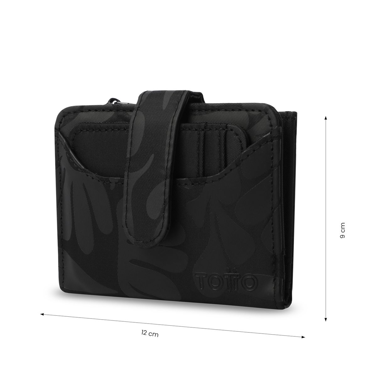 TOTTO - Billetera Mujer Texture Pequeña con RFID Blocker Negra