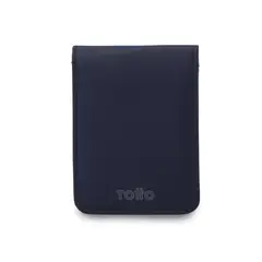 TOTTO - Billetera Hombre Wood Pequeña con RFID Blocker Azul