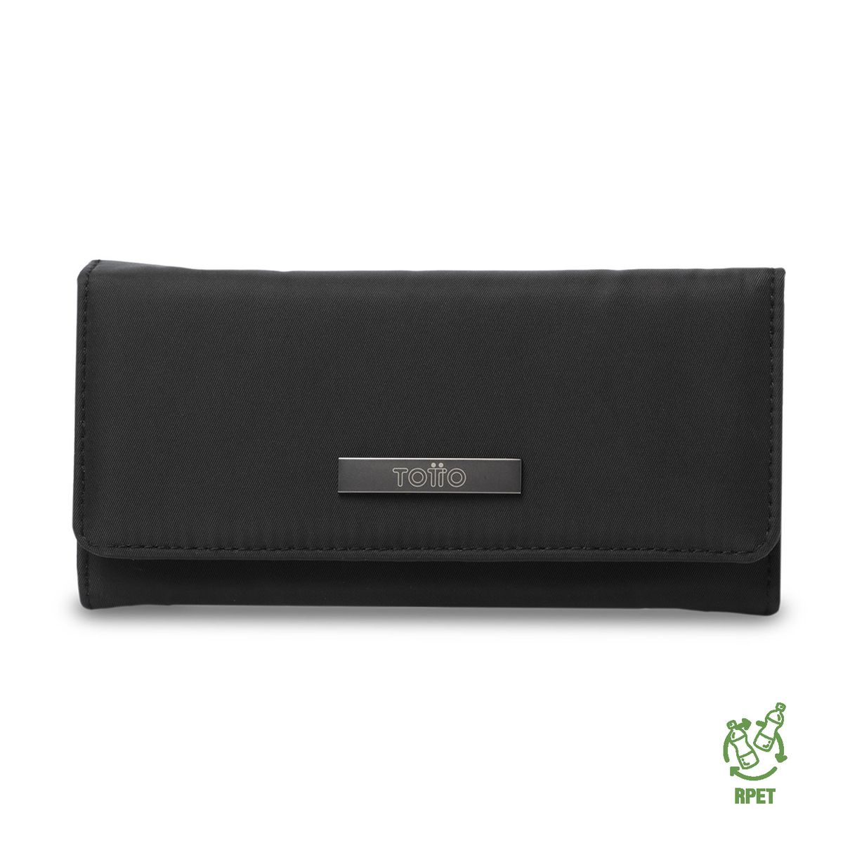 TOTTO - Billetera Mujer Adelaide Grande con RFID Blocker Negra