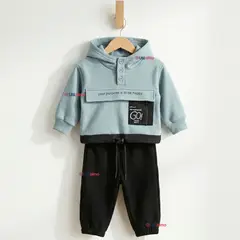JUMP KIDS - Conjunto 2 Piezas Buzo Pantalón Y Polerón Con Capucha Azul Bebé Niño