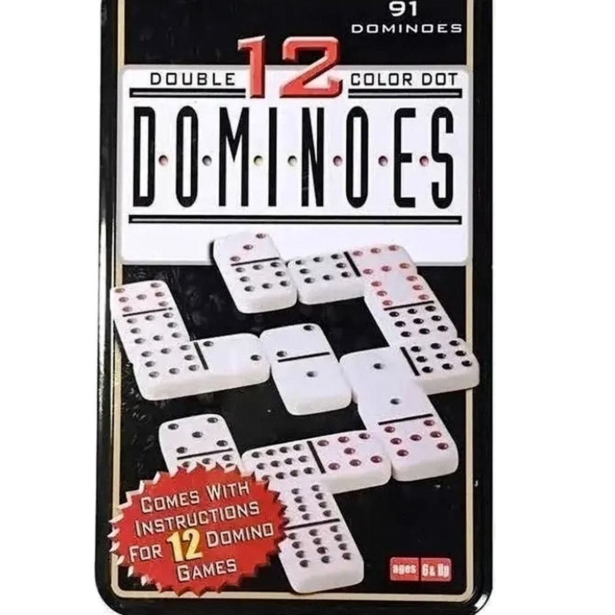 MOVI - Juego de Dominó Chancho de 12 con Colores – Edición en Caja Metálica