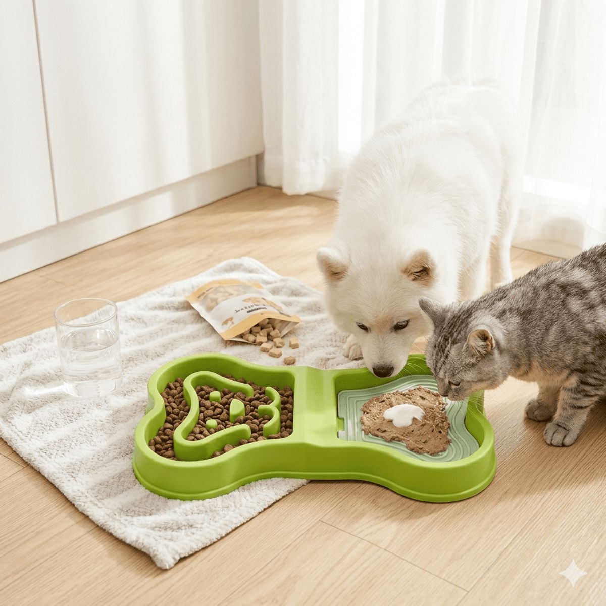 GENERICO - Plato Slow Feeder para Mascotas Perro y Gato 32x18 cm Antiansiedad