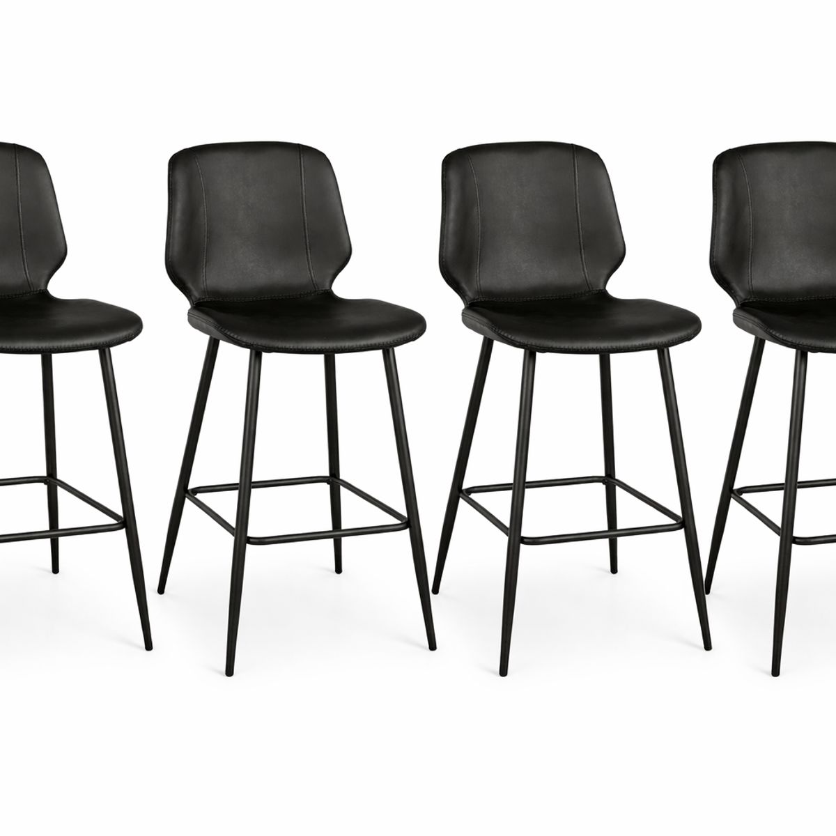 GENERICO - Silla de Bar New York 73 cm Negra 4 Unidades