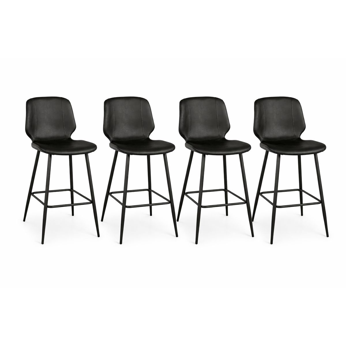 GENERICO - Silla de Bar New York 73 cm Negra 4 Unidades