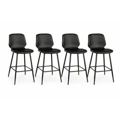 GENERICO - Silla de Bar New York 63 cm Negra 4 Unidades