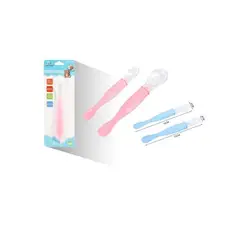 GENERICO - CUCHARA DE SILICONA SUAVE PARA BEBÉS 2PCS