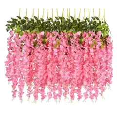 GENERICO - Pack 12 Flores Colgantes Fucsia