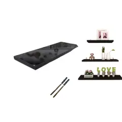 GENERICO - Repisa Flotante de Madera Negro - 60x15cm - Espesor 1.8 cm Reforzado - Estante Moderno 1 Unidad